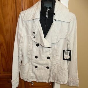 G.E.T Women's White Double-Breasted Jacket NWT
